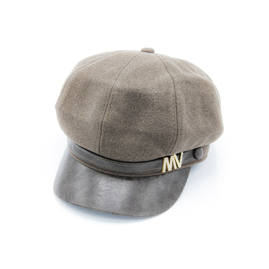 Casquette béret en tissu suédé